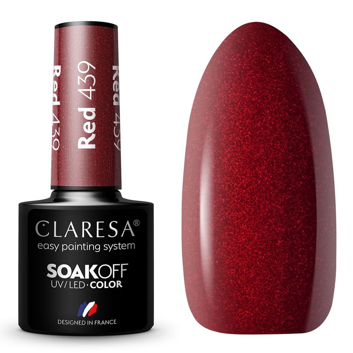 Claresa uv led gel polish 5ml rød 439 varme følelser