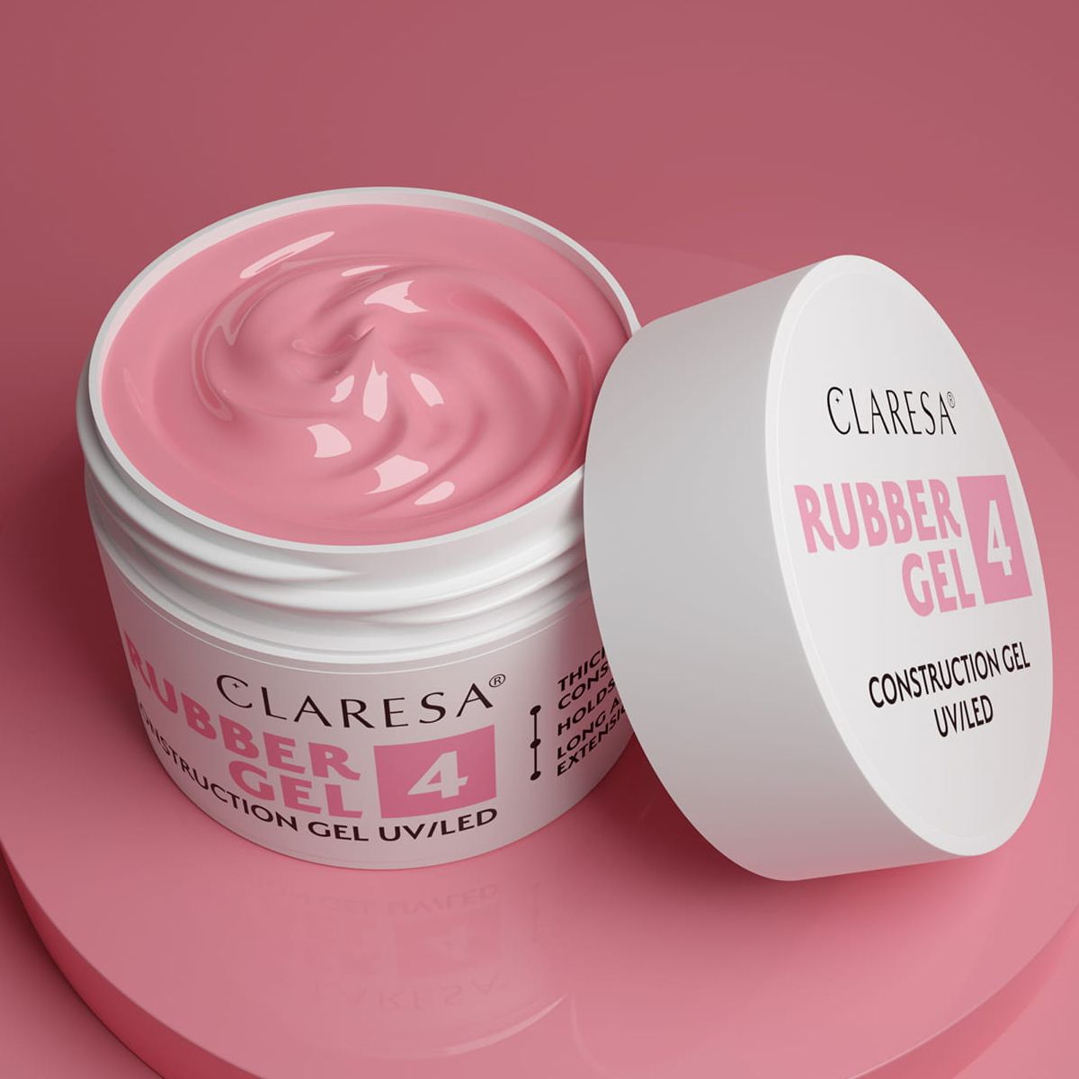 Claresa gummi gel 4 varm pink 12gr.