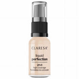 Claresa liquid perfection 2-i-1 concealer og foundation 101,5 vanilje 18gr.