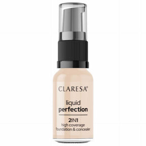 Claresa liquid perfection 2-i-1 concealer og foundation 101,5 vanilje 18gr.