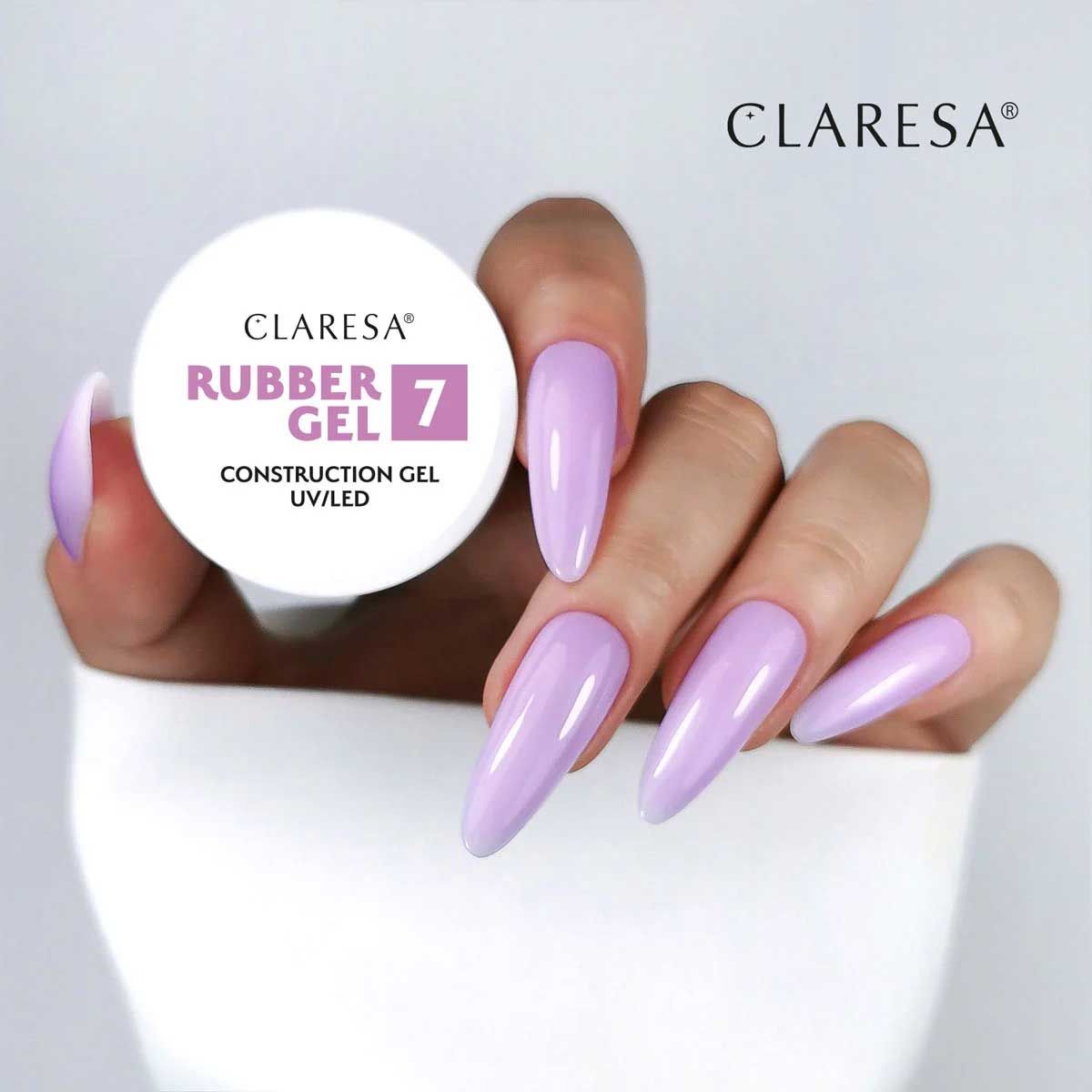 Claresa gummigel 7 blød lilla 90gr.
