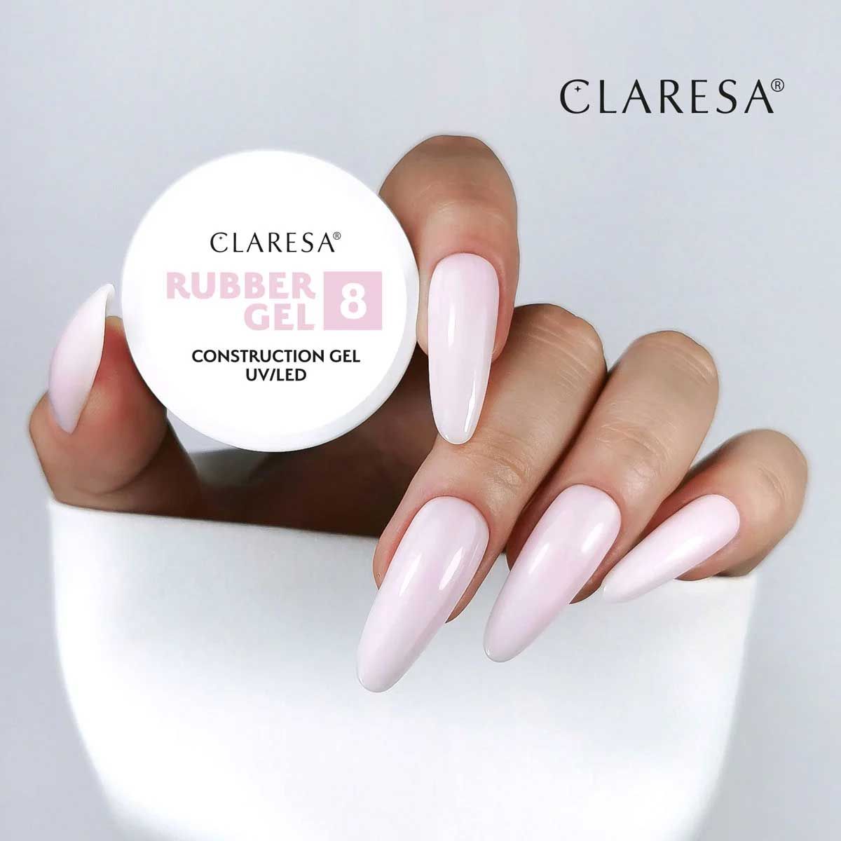 Claresa gummi gel 8 ballerina pink 12gr.