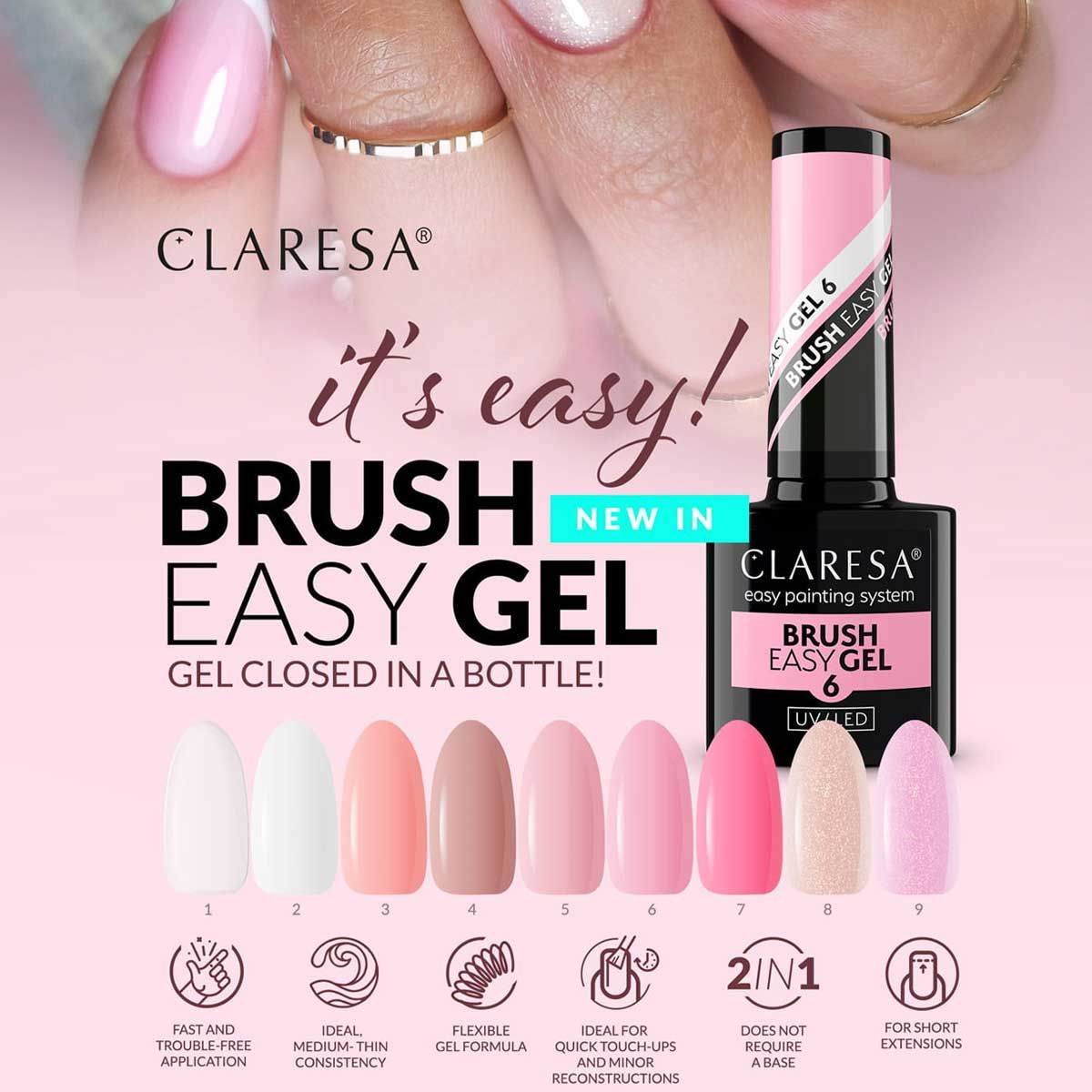 Claresa børste easy gel 3 5ml