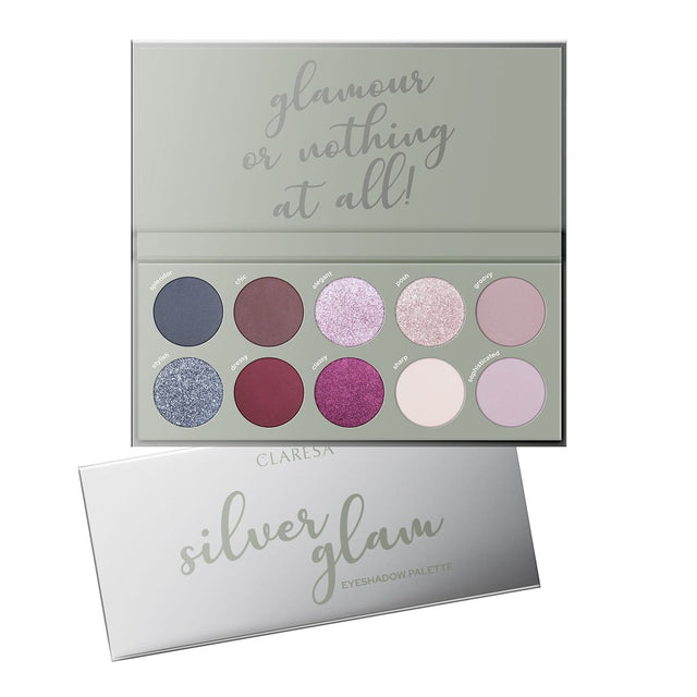 Claresa øjenskygge palette sølv glam