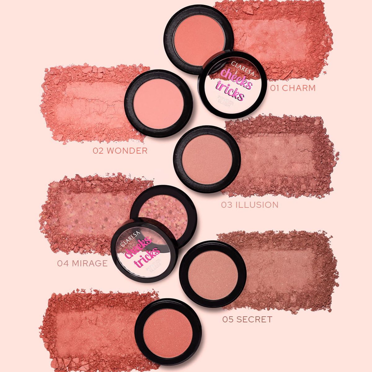 Claresa cheeks tricks pudder blush 06 lokke 4gr.