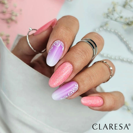 Claresa børste easy gel glitter fersken 5ml