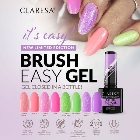 Claresa børste easy gel pink 5ml