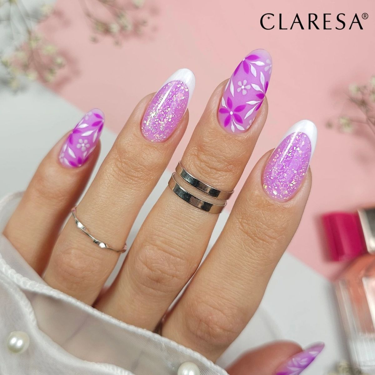 Claresa børste easy gel glitter violet 5ml