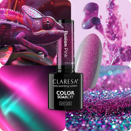 Claresa uv led gel polish 5ml farve alkymi - illusion pink