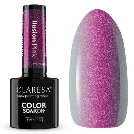 Claresa uv led gel polish 5ml farve alkymi - illusion pink