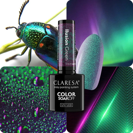Claresa uv led gel polish 5ml farve alkymi - illusion grøn