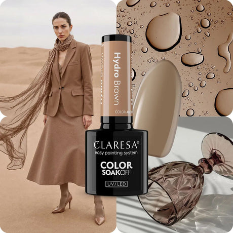 Claresa uv led gel polish 5ml farve alkymi - hydro brun