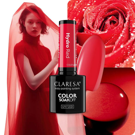 Claresa uv led gel polish 5ml farve alkymi - hydro rød