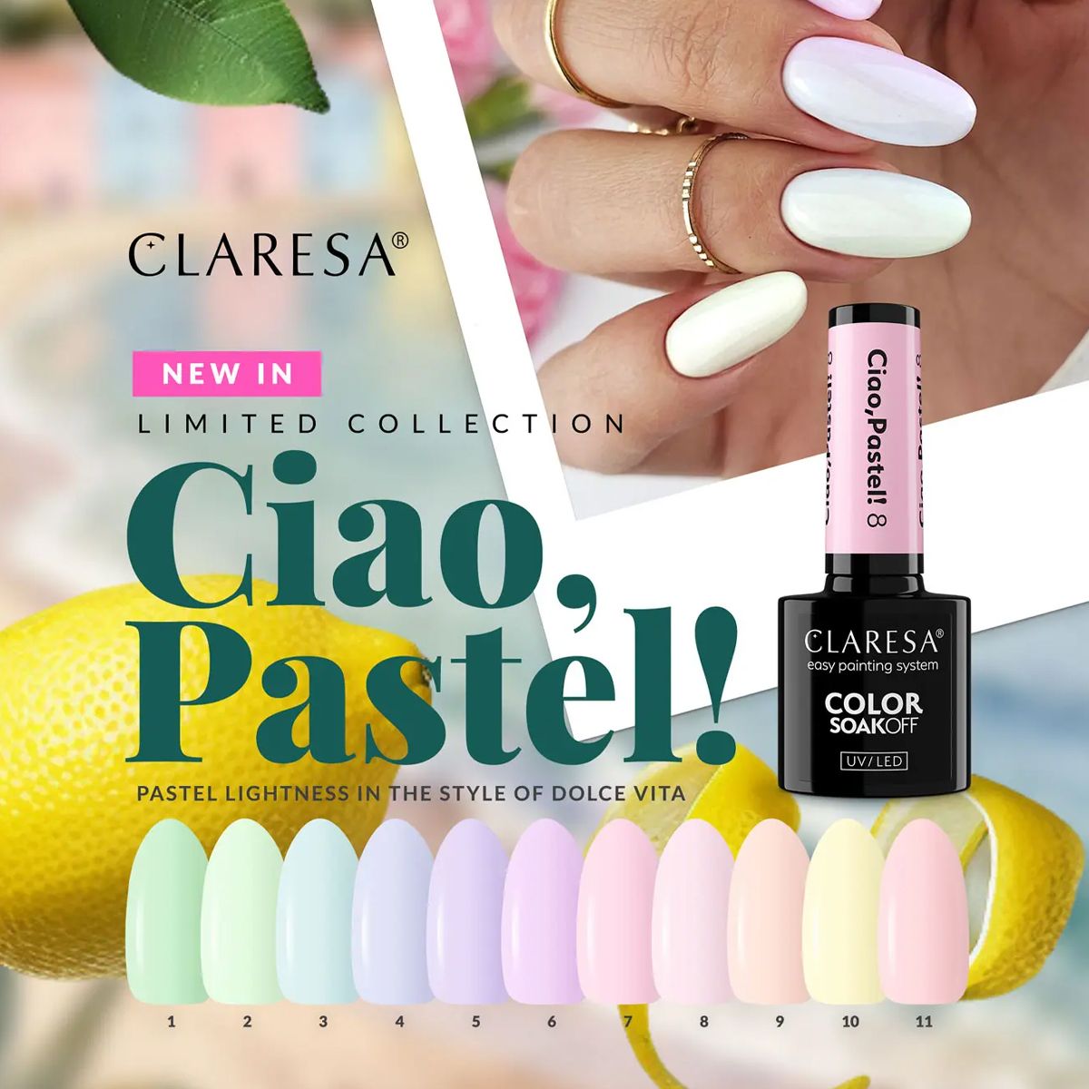 Claresa UV LED Gel Polish 5ml Ciao Pastel 8