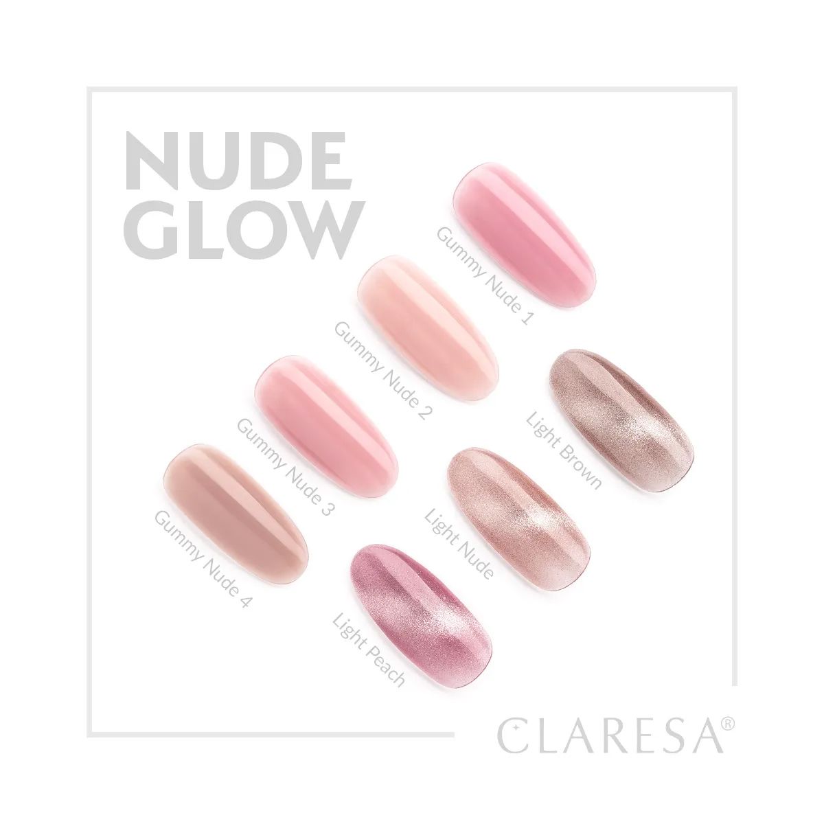 Claresa uv led gel polish 5ml nude glød - gummy nude 4