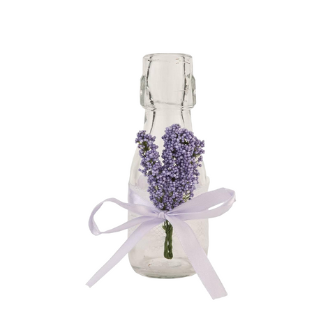 Clayre eef flesje glas lavendel ø6x13cm