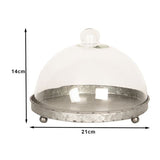 Clayre eef klokkeglas 6gl2491 grå gennemsigtig 21x15 cm