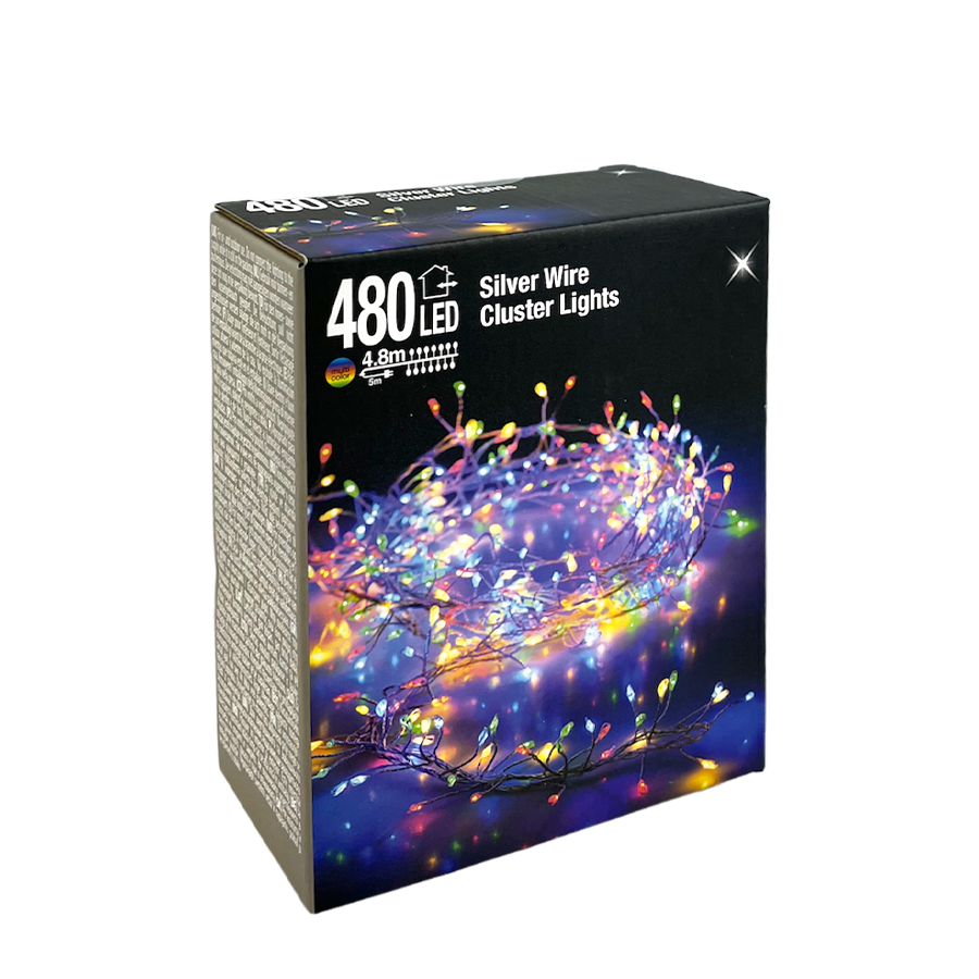 Clusterdraad led multicolor 480 leds 480cm