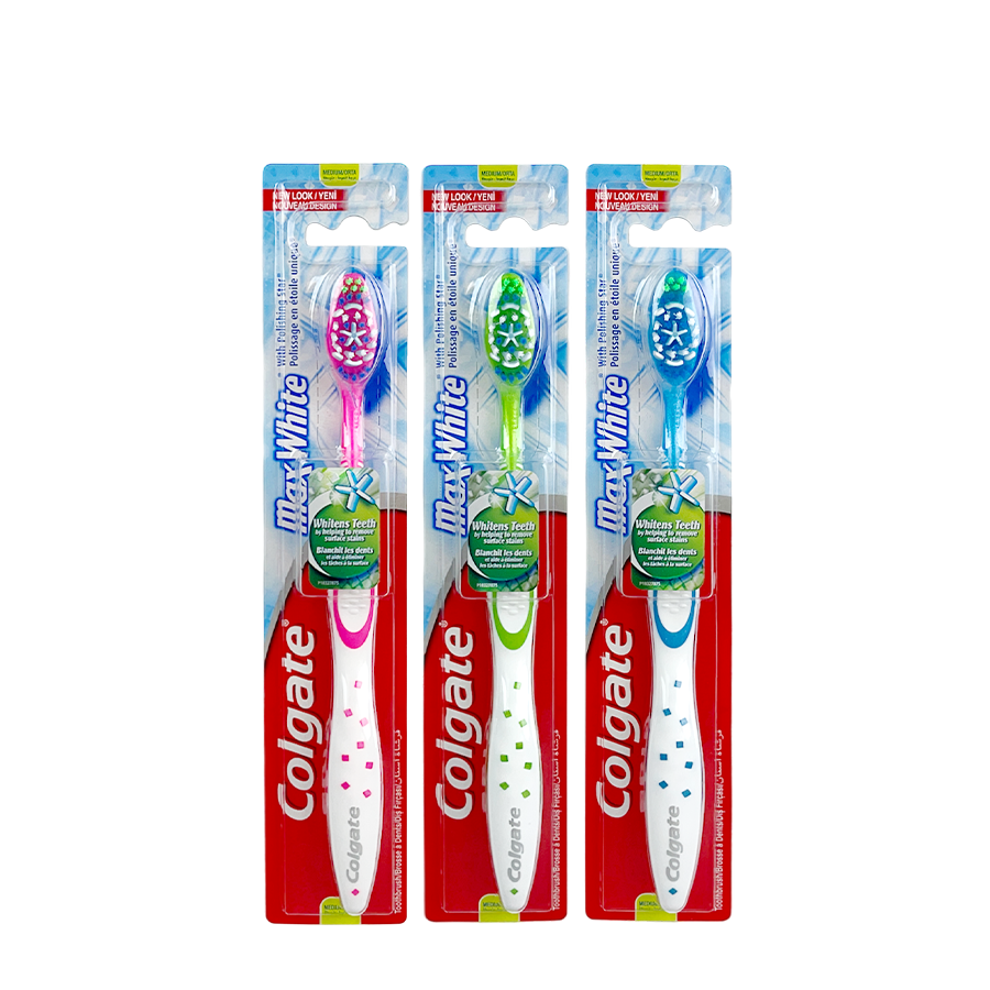 Colgate tandbørste max hvid medium