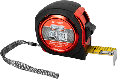 Connex målebånd 8m abs 25mm euro kalibrering - coxt701258