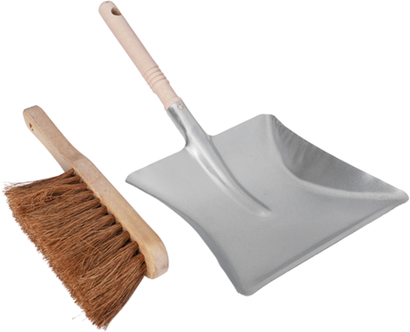 Copenhagen pro stoffer en blik | kokos handveger | 29 cm | metalen blik met houten steel | fsc - 23.464.01