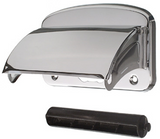 Cornat toiletpapirholder med låg i rustfrit stål - t364399