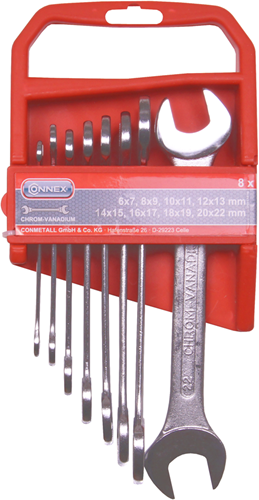 Connex set steeksleutels 8dlg 6-22mm - cox513622