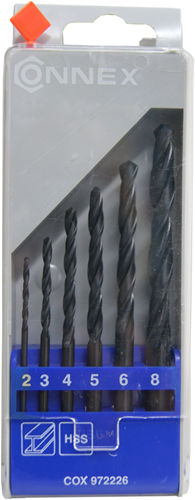 Connex sæt metalbor 2-8 mm 6 stk blå - cox972226