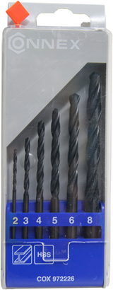 Connex sæt metalbor 2-8 mm 6 stk blå - cox972226