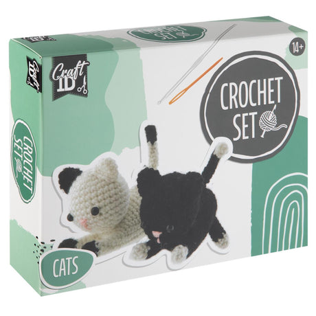 Craft id hæklepakke to katte - inkl. nål og tråd