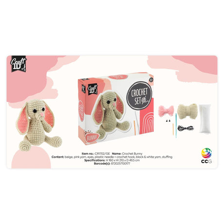 Craft id hæklesæt bunny - inkl. nål og tråd