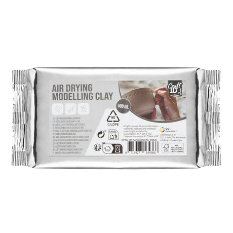 Craft id modellering clay hvid 500 gram 13,5x8,5x2,8cm
