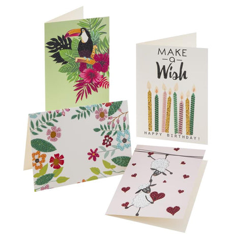 Grafix diamond painting kaarten maken 18,1x13cm 4 stuks + envelop