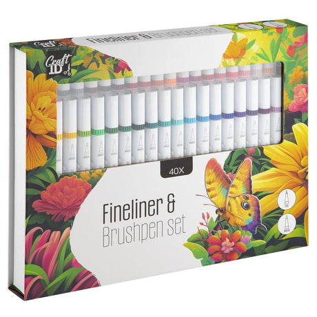 Craft id farvesæt fineliner penselpen 40 stk