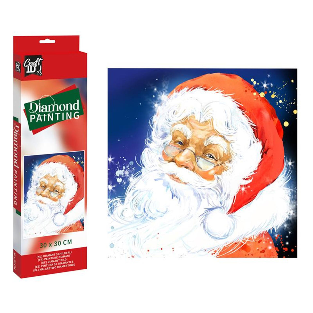 Grafix håndværks-id diamantmaleri jul Julemanden 30x30cm