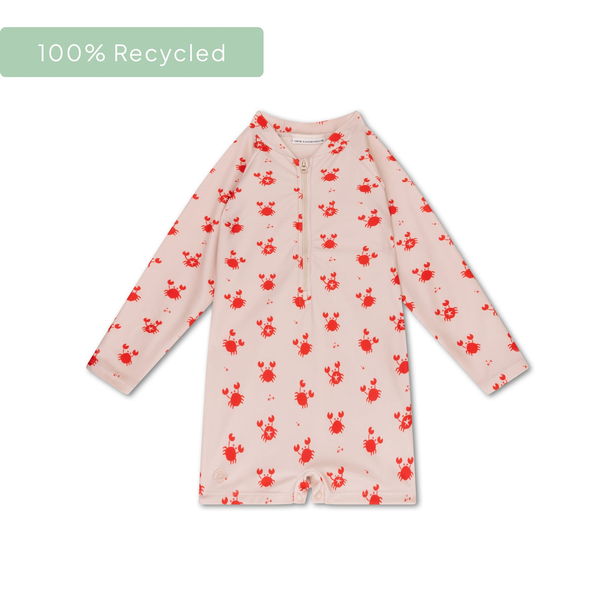 Crabby | beige rød UV badedragt drenge
