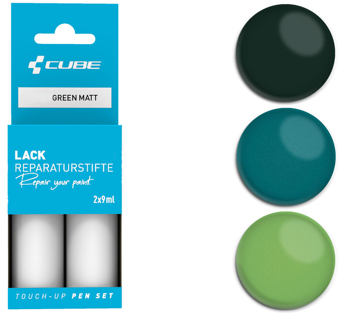 Cube touch-up pen sæt grøn mat