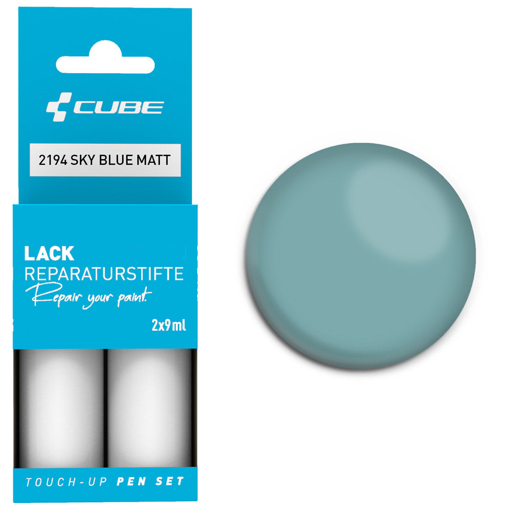 Cube touch-up pen sæt himmelblå mat
