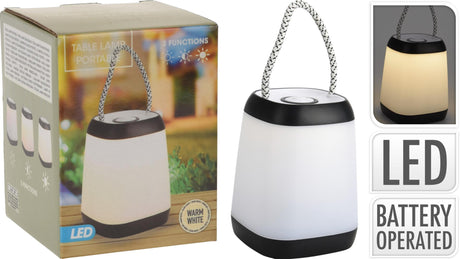 Home styling bordlampe bærbar LED sort 9x12cm