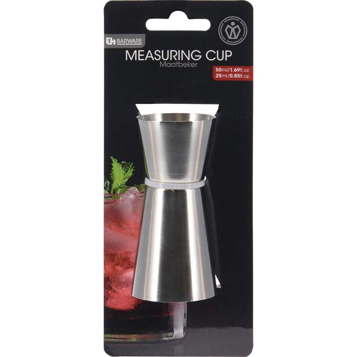 Fremragende houseware drinking buddy rustfrit stål på kort 50 og 25ml