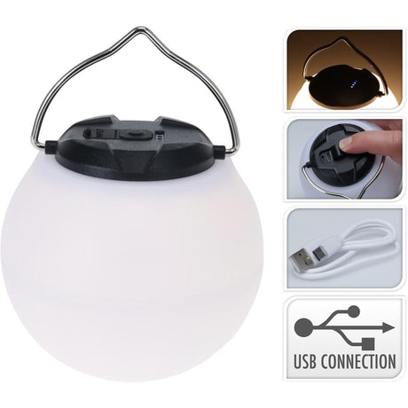 Redcliffs campinglampe rund med USB-C krog
