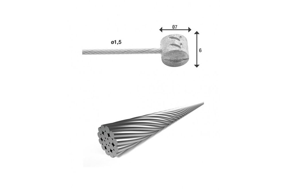 Xlc kabelbremse a indvendig 2.35 2 nipp rustfrit stål brx87