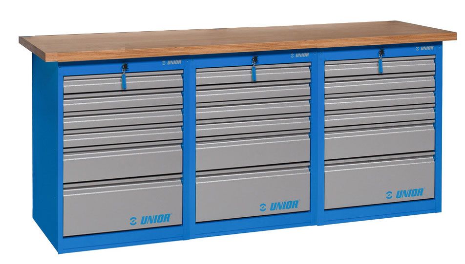Unior arbejdsbord 3x6 skuffer