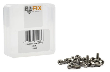 Bofix sekskantskrue m4 x 10 rustfrit stål