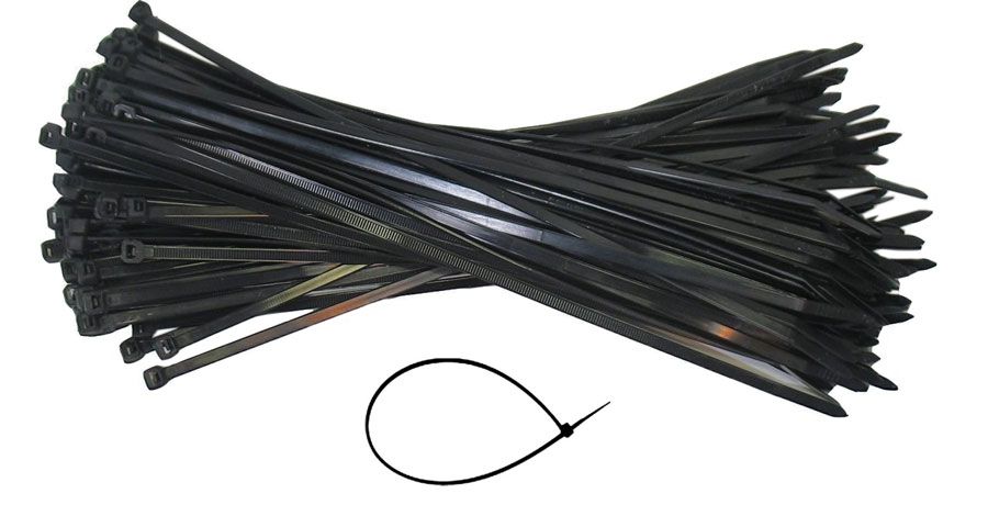 Umærkede kabelbindere 4,8x370 sort pose med 100 stk
