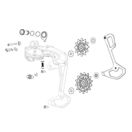 Sram derad red axs e1 xplr bolt kit sort