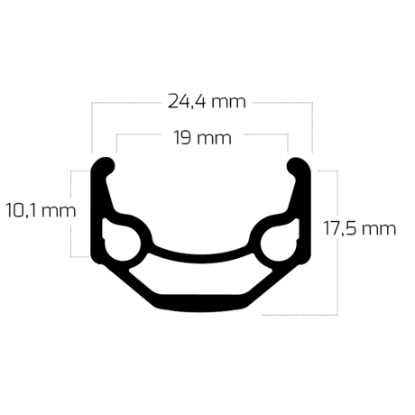 Ryde fælg zac 19 28 622 x 19c aluminium 32 huller 14g - sort