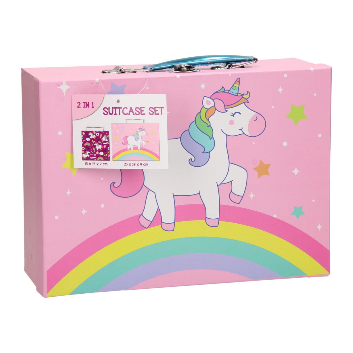 Unicorn kuffertsæt 2-delt 25x19x9 15x15x7cm