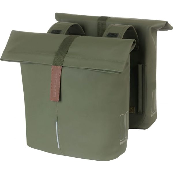 Basil Tas City Double Vegan Leather | Moss grøn
