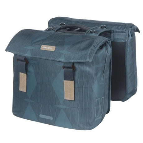 Basil dobbelt cykeltaske elegance mik 40-49 liter - Estate blå